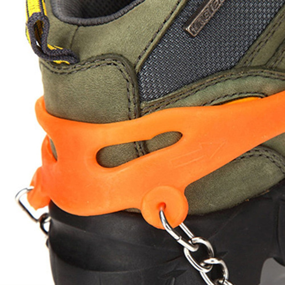 8-Spike Anti-Slip Silicone Steel Shoe Crampons Traction Cleats for Walking on Snow and Ice