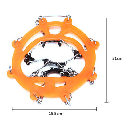 8-Spike Anti-Slip Silicone Steel Shoe Crampons Traction Cleats for Walking on Snow and Ice