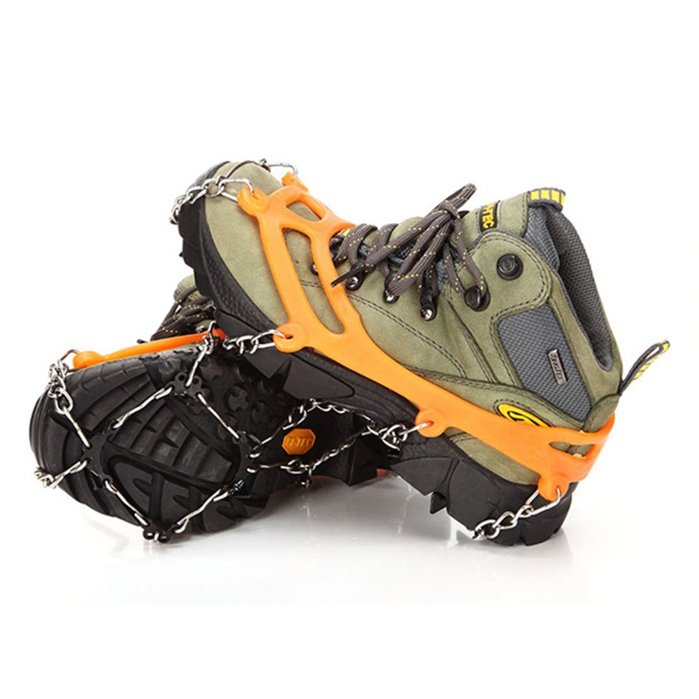 8-Spike Anti-Slip Silicone Steel Shoe Crampons Traction Cleats for Walking on Snow and Ice