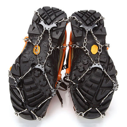 8-Spike Anti-Slip Silicone Steel Shoe Crampons Traction Cleats for Walking on Snow and Ice
