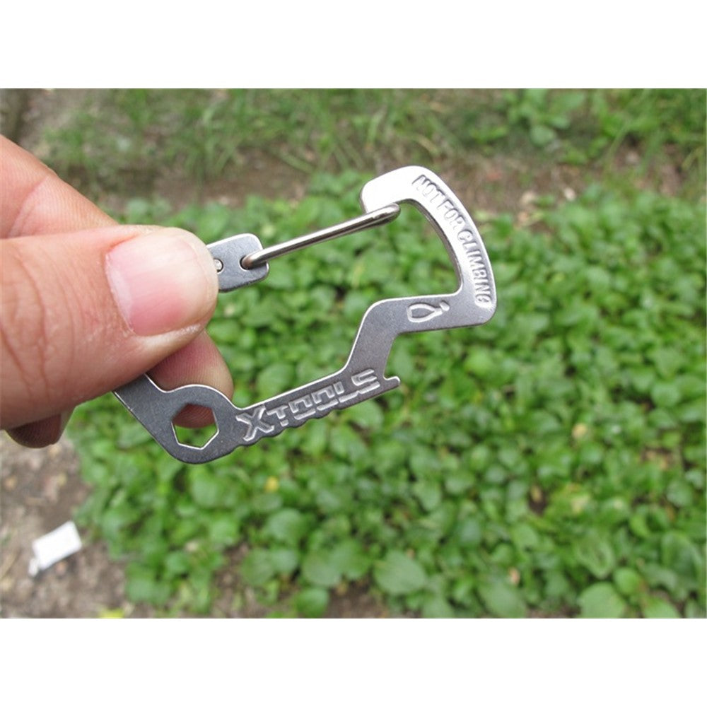 AOTU D Shaped Stainless Steel Multi-functional Opener for Outdoor Activities