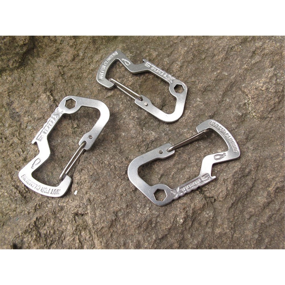 AOTU D Shaped Stainless Steel Multi-functional Opener for Outdoor Activities