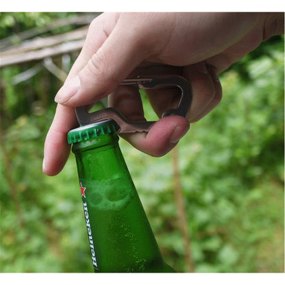 AOTU D Shaped Stainless Steel Multi-functional Opener for Outdoor Activities