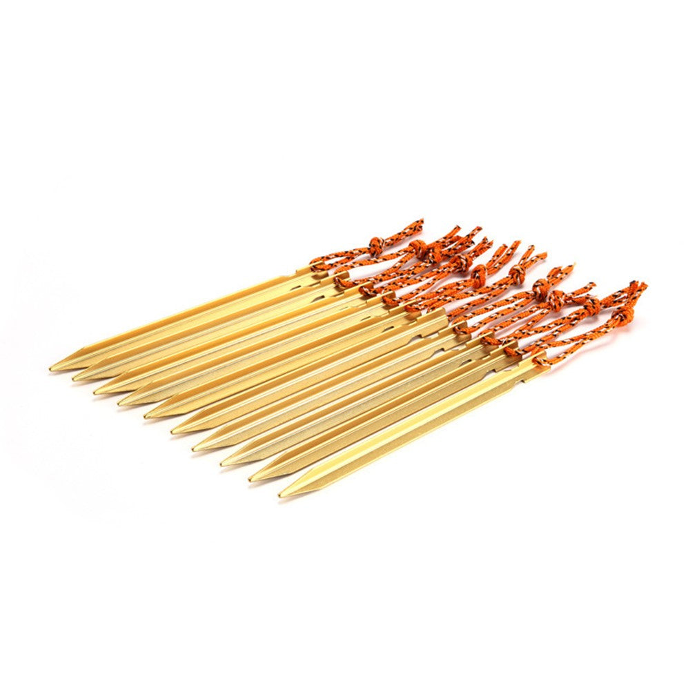 4Pcs/Set AOTU AT6535 Aluminum Alloy Triangular Shape Tent Nail Peg Tent Stake