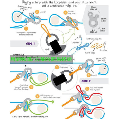 2Pcs/Set AOTU 3 Holes Climbing Carabiner Survival Buckle Knotting Multi-purpose Tool