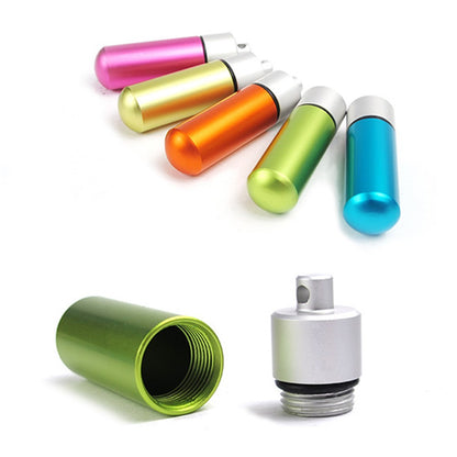 5Pcs/Set AUTO Mini Pill Box Outdoor Waterproof EDC Keychain Aluminum Alloy Travel Pill Holder