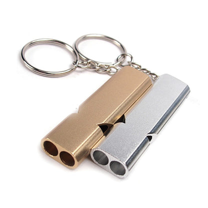 2Pcs/Set AOTU Outdoor Camping Hiking Tool Aluminum Alloy Emergency Survival Whistle Key Chain