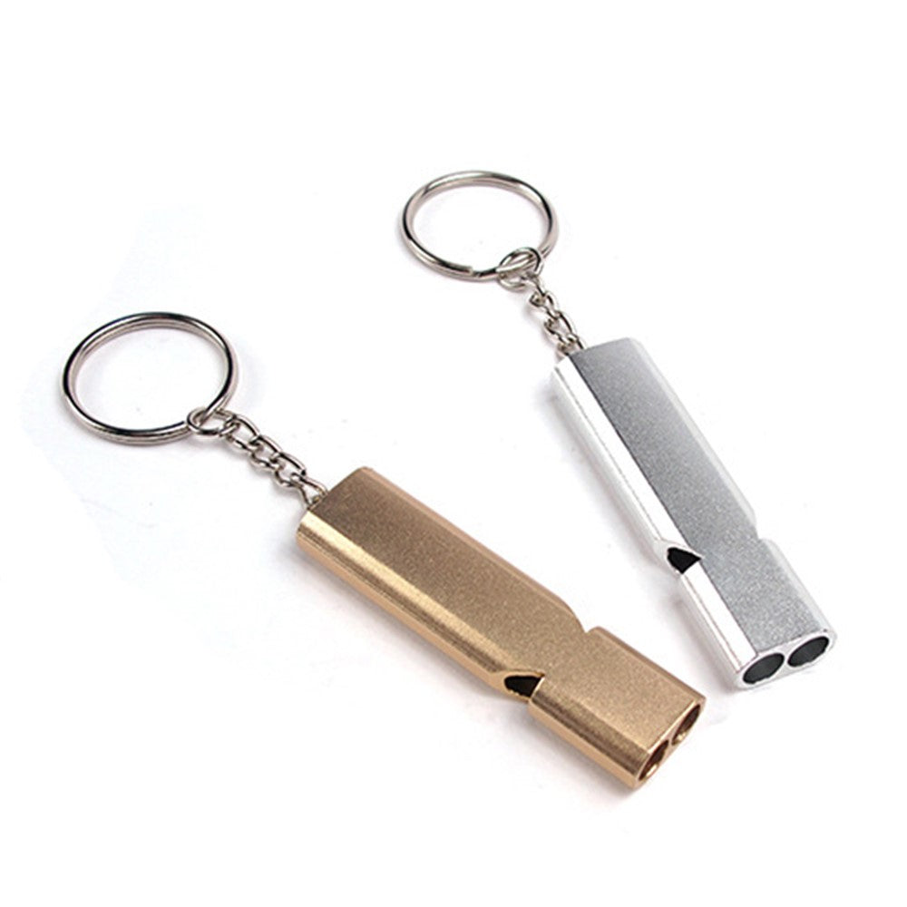 2Pcs/Set AOTU Outdoor Camping Hiking Tool Aluminum Alloy Emergency Survival Whistle Key Chain