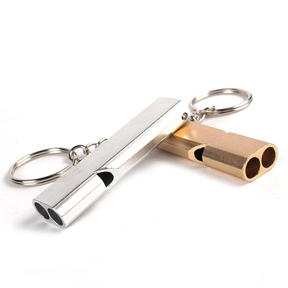 2Pcs/Set AOTU Outdoor Camping Hiking Tool Aluminum Alloy Emergency Survival Whistle Key Chain