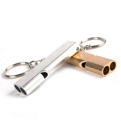 2Pcs/Set AOTU Outdoor Camping Hiking Tool Aluminum Alloy Emergency Survival Whistle Key Chain
