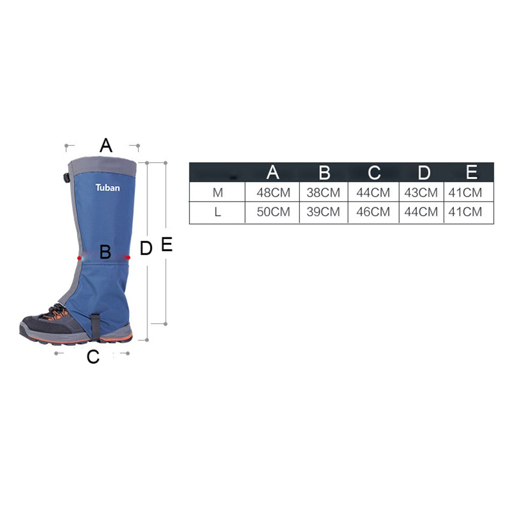 TUBAN Gear Reinforced TPU Strap Breathable 500D Nylon Hiking Gaiters Snow Gaiters
