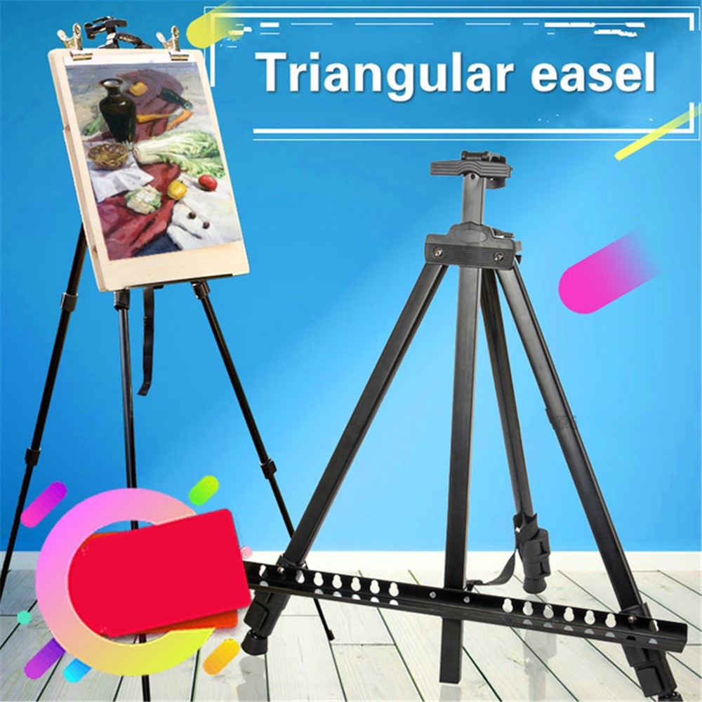 Portable Metal Triangular Easel Adjustable Tripod Display Stand for Poster Displaying Drawing and Paint