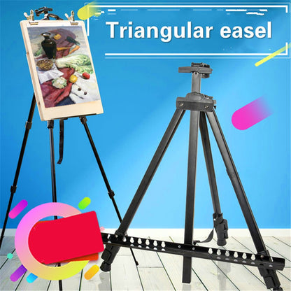 Portable Metal Triangular Easel Adjustable Tripod Display Stand for Poster Displaying Drawing and Paint