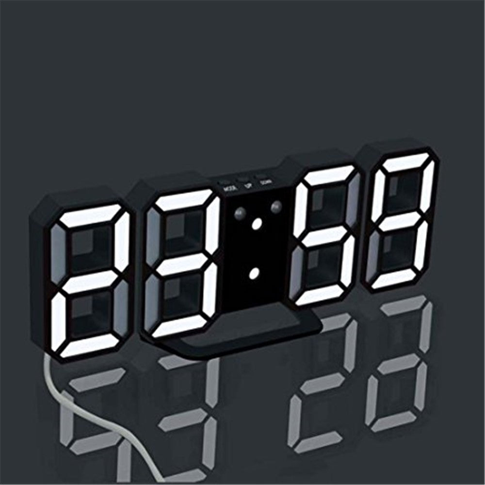 Modern Electronic 3D Digital Alarm Clock Luminous Clock LED Wall Clock