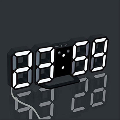 Modern Electronic 3D Digital Alarm Clock Luminous Clock LED Wall Clock