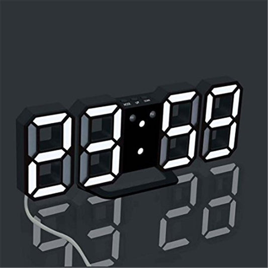 Modern Electronic 3D Digital Alarm Clock Luminous Clock LED Wall Clock