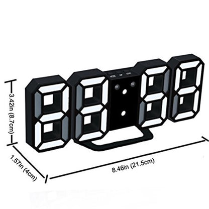 Modern Electronic 3D Digital Alarm Clock Luminous Clock LED Wall Clock