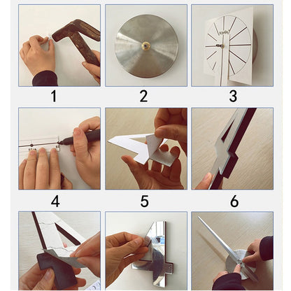 Modern Mute 3D Frameless Large Wall Clock DIY Room Home Decorations (3M002)