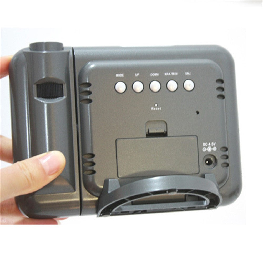 Rotating Time Projection Weather Forecast Electronic Alarm Clock LCD Display