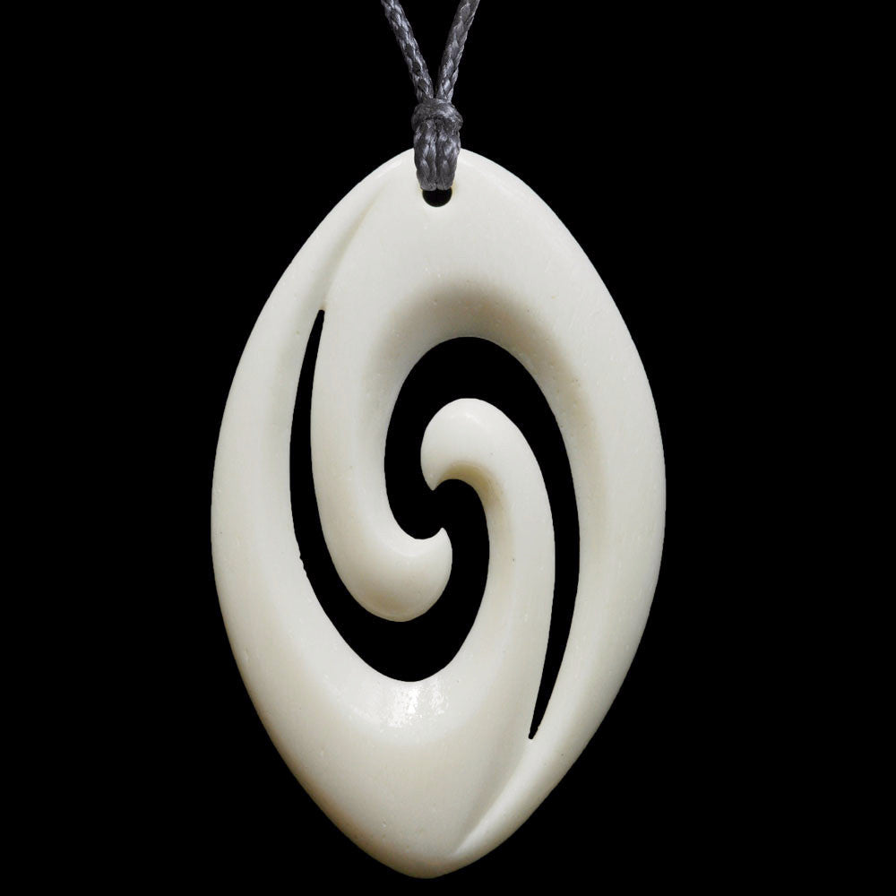Double Koru (Two Sizes) Large 55mm Long (2.2") Pendant