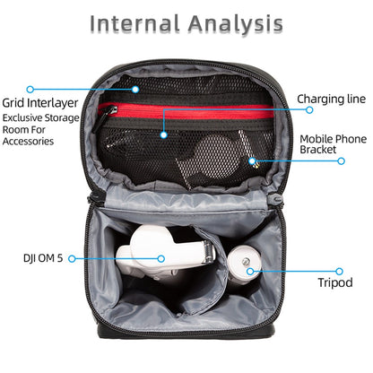 Portable Shockproof Crossbody Bag Handbag Carrying Case for DJI OM 5 Handheld Gimbal Accessories