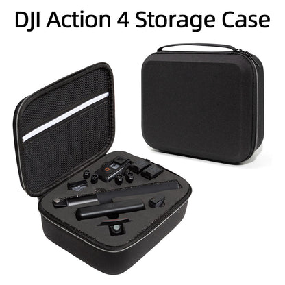 For DJI Osmo Action 3 / Action 4 / Action 5 Pro Portable Zipper Camera Protection Case EVA Hard Shell Handle Strap Camera Accessories Storage Bag