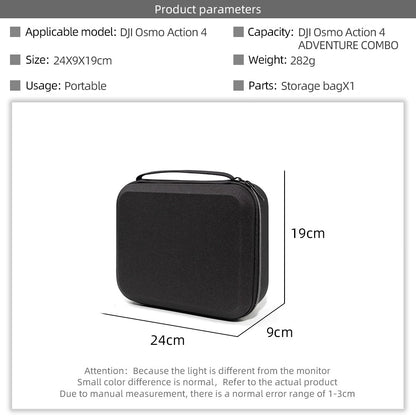 For DJI Osmo Action 3 / Action 4 / Action 5 Pro Portable Zipper Camera Protection Case EVA Hard Shell Handle Strap Camera Accessories Storage Bag