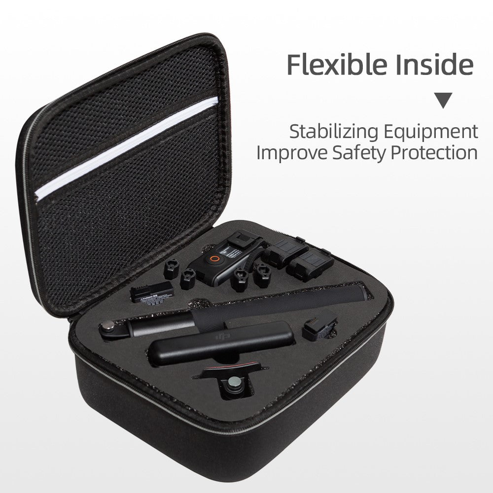 For DJI Osmo Action 3 / Action 4 / Action 5 Pro Portable Zipper Camera Protection Case EVA Hard Shell Handle Strap Camera Accessories Storage Bag