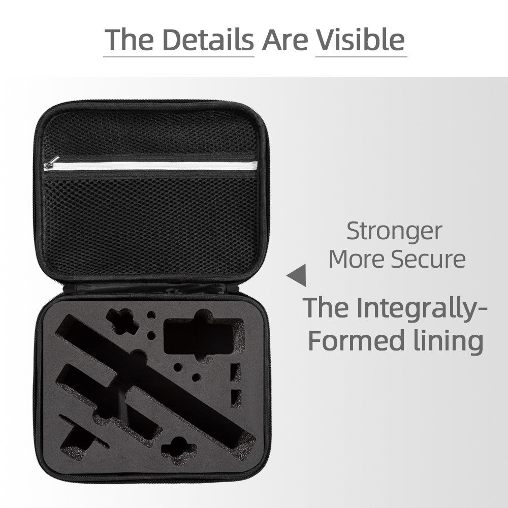 For DJI Osmo Action 3 / Action 4 / Action 5 Pro Portable Zipper Camera Protection Case EVA Hard Shell Handle Strap Camera Accessories Storage Bag
