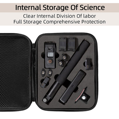 For DJI Osmo Action 3 / Action 4 / Action 5 Pro Portable Zipper Camera Protection Case EVA Hard Shell Handle Strap Camera Accessories Storage Bag