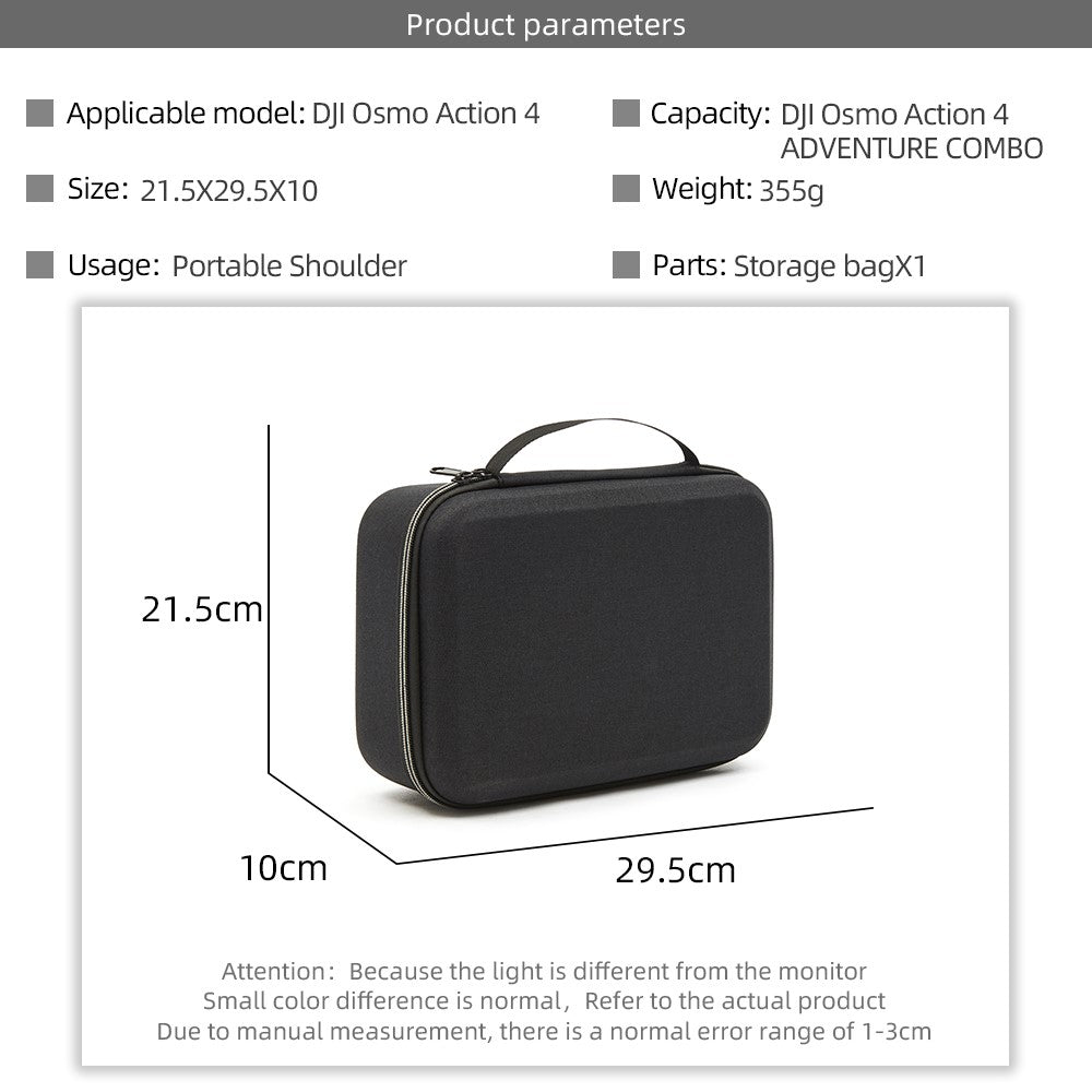 Storage Bag for DJI Osmo Action 3 / Action 4 / Action 5 Pro Portable Camera Accessories Protection Box Carrying Case
