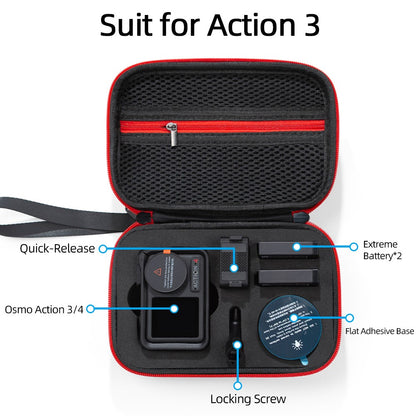 For DJI Action 5 Pro / 4 / 3 Sports Camera Portable EVA Storage Bag Shockproof Carrying Case