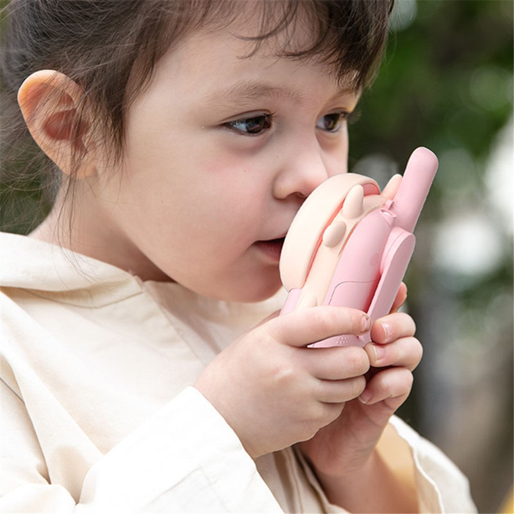 KOOOL K2 2pcs Kids Children Walkie Talkie Cartoon 3KMs Range Walkie Talkie Flashlight with Lanyard for Outdoor Camping (Battery Not Included)