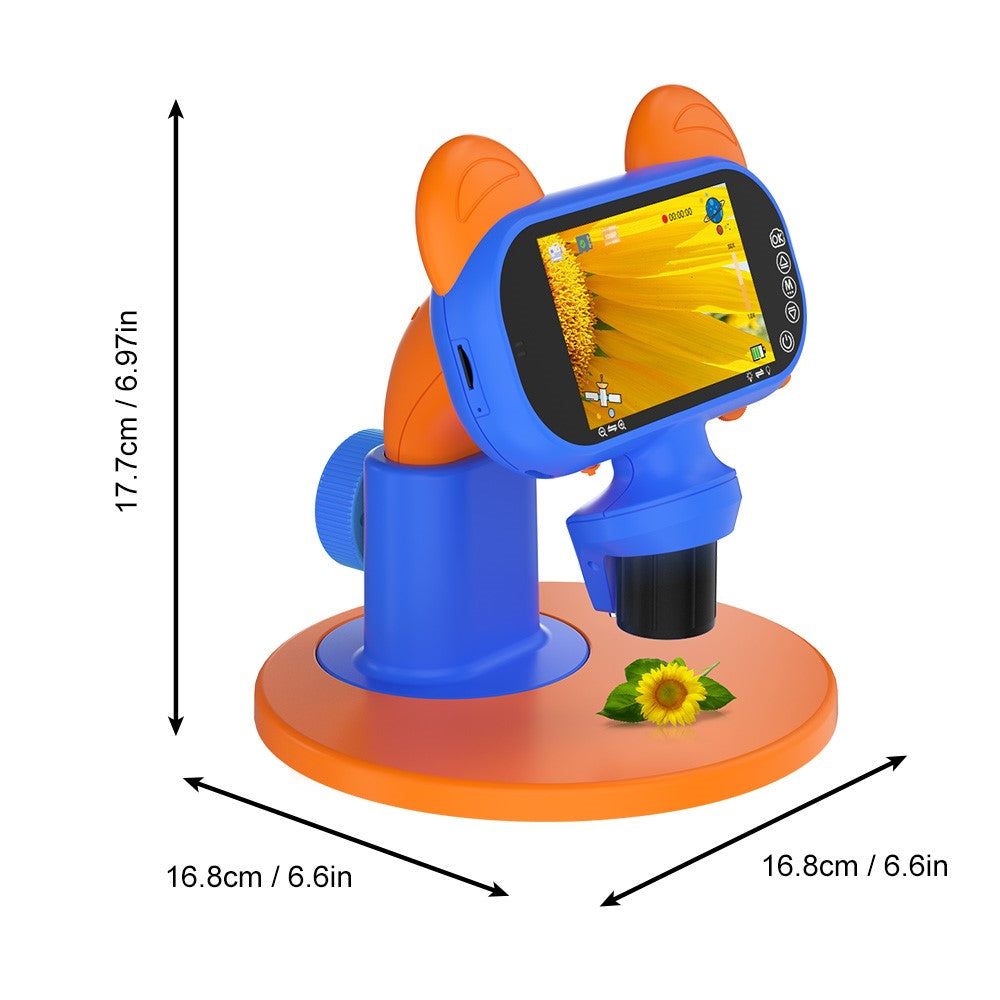 AD-LM01 Children Microscope 4 inch 50-1000X Magnification USB Magnifier Kids Camera with Adjustable LED Light