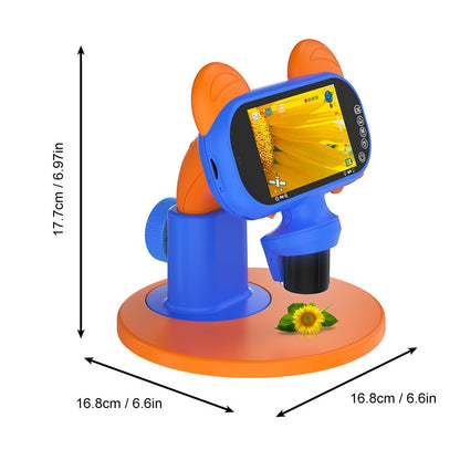 AD-LM01 Children Microscope 4 inch 50-1000X Magnification USB Magnifier Kids Camera with Adjustable LED Light