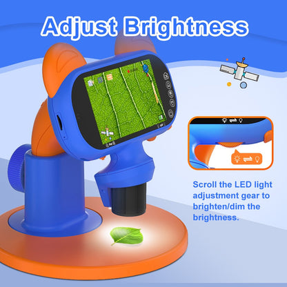 AD-LM01 Children Microscope 4 inch 50-1000X Magnification USB Magnifier Kids Camera with Adjustable LED Light