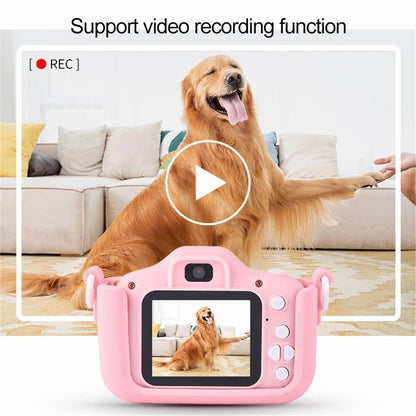 X5S Cartoon Cat 2.0-inch IPS Screen Kids Camera Rechargeable Dual Lens HD Camera Toy