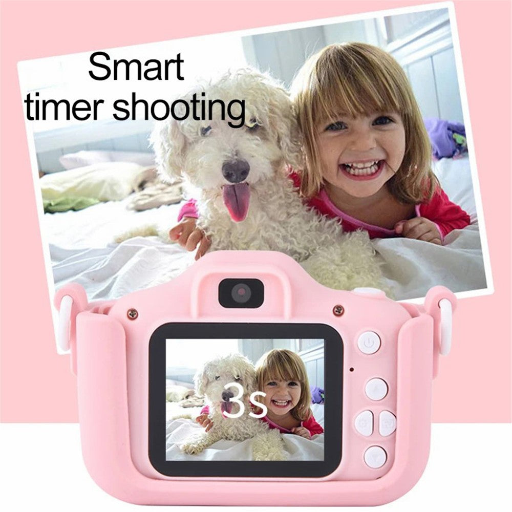 X5S Cartoon Cat 2.0-inch IPS Screen Kids Camera Rechargeable Dual Lens HD Camera Toy