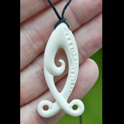 Maori Style Christian Fish Pendant