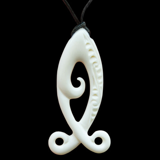 Maori Style Christian Fish Pendant