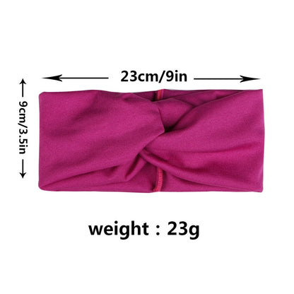 FD002 Solid Color Sports Yoga Running Women Headband Sweat-absorbent Cloth Cross Hairband
