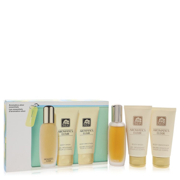 Aromatics Elixir Gift Set - 1.5 oz Eau De Parfum Spray + 2.5 oz Body Smoother + 2.5 oz Body Wash with Bag by Clinique --