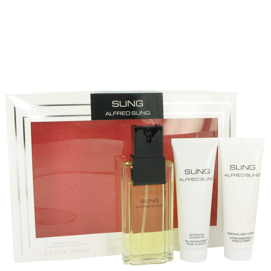 Alfred Sung Gift Set - 3.4 oz Eau De Toilette Spray + 2.5 oz Body Lotion + 2.5 oz Shower Gel by Alfred Sung --