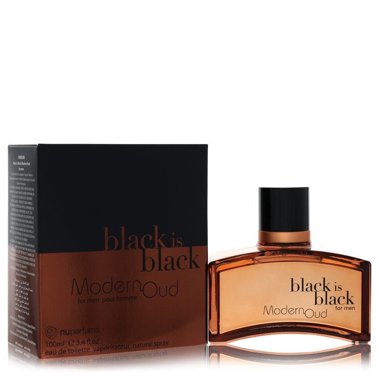 Black Is Black Modern Oud Eau De Toilette Spray by Nu Parfums 100 ml