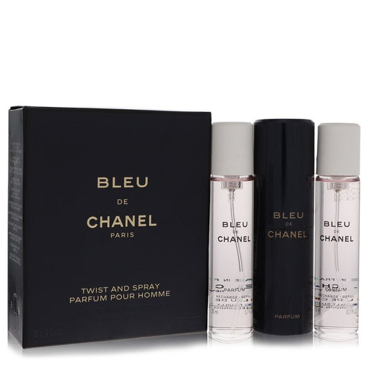 Bleu De Chanel Mini Eau De Parfum Spray + 2 Refills by Chanel 3  x 21 ml