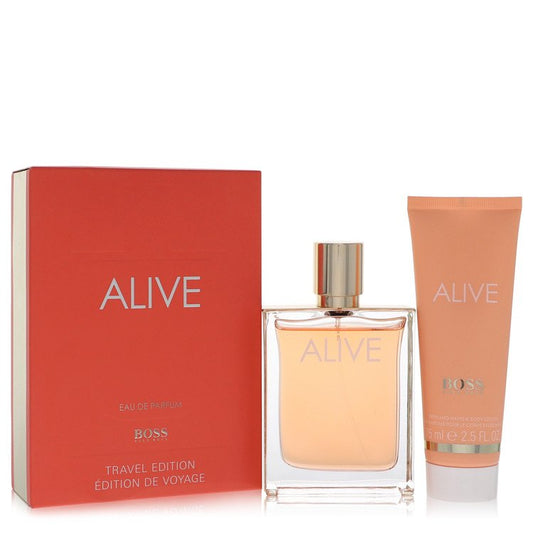 Boss Alive Gift Set - 2.7 oz Eau De Parfum Spray + 2.5 oz Hand and Body Lotion by Hugo Boss --