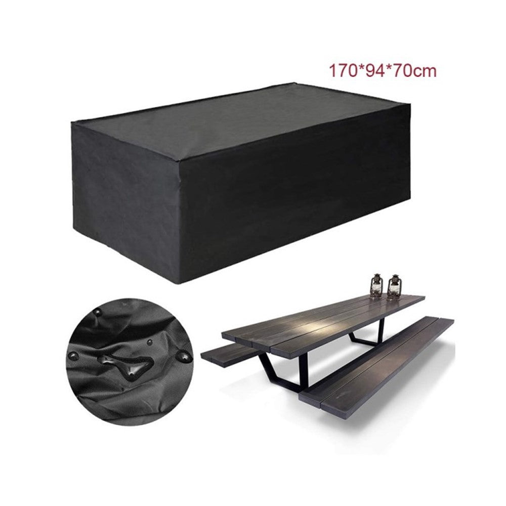 Garden Furniture Cover 210D Oxford Cloth Windproof Patio Table Cover with Buckle