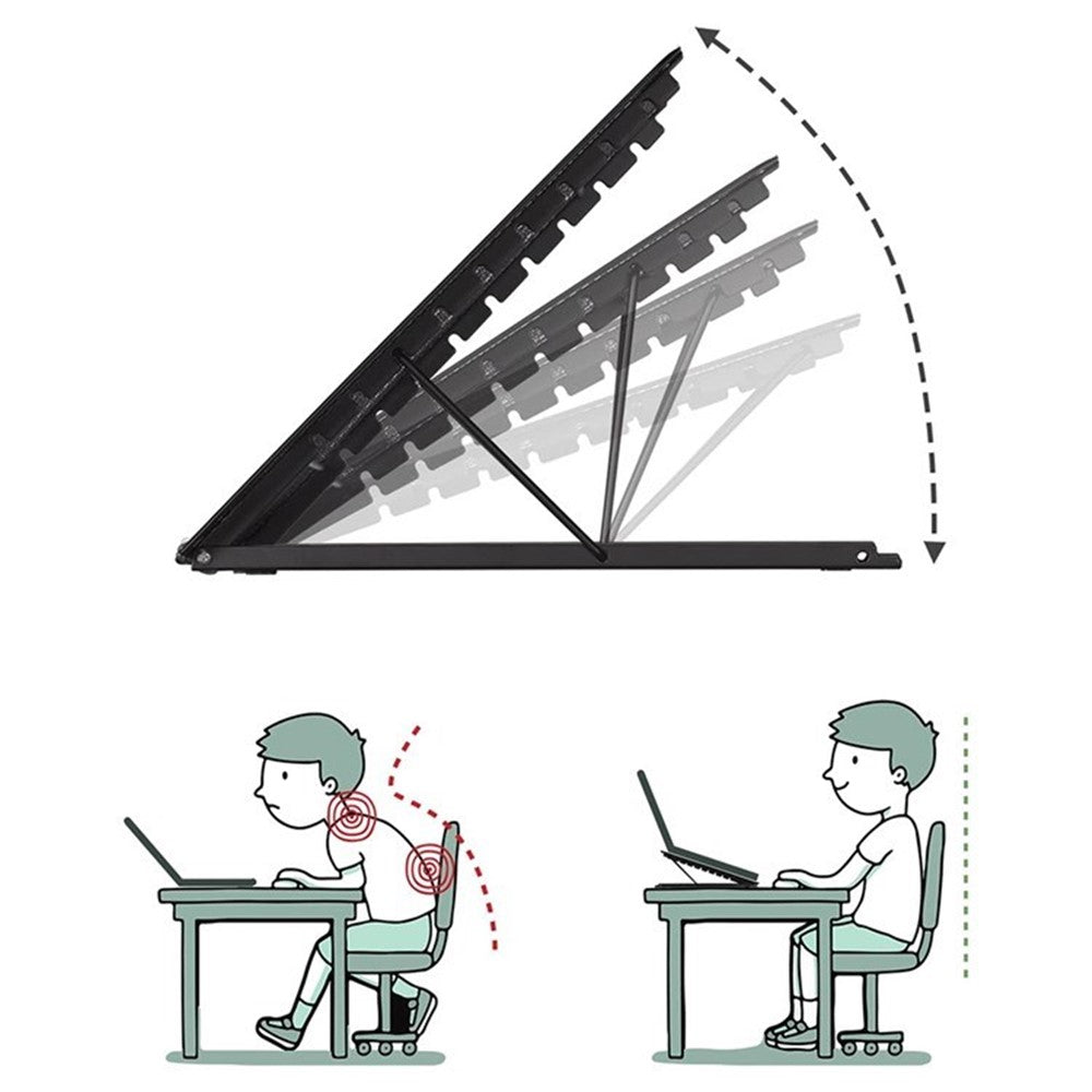 Laptop Stand 34x29.5cm Aluminum Alloy Adjustable Notebook Riser Ergonomic Laptops Elevator