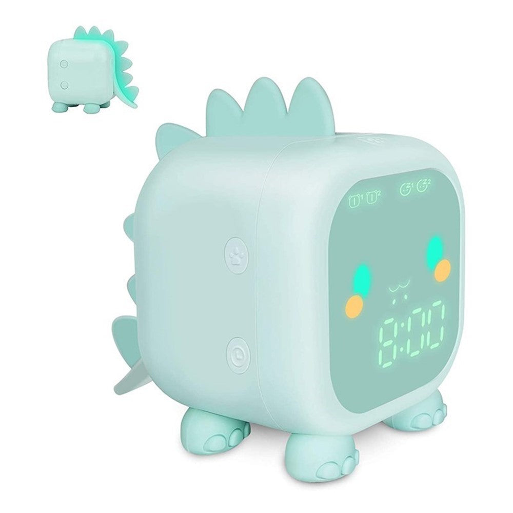 Kids Digital Alarm Clock Cartoon Dinosaur Clock USB Rechargeable Children's Sleep Trainer Timer Night Light