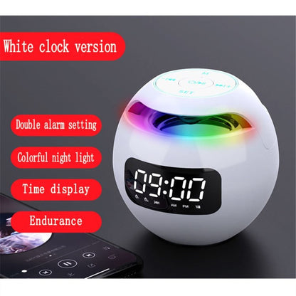 Mini Bluetooth-compatible Speaker Wireless Subwoofer Sound Box Alarm Clock HiFi TF Card MP3 Music Player FM Radio